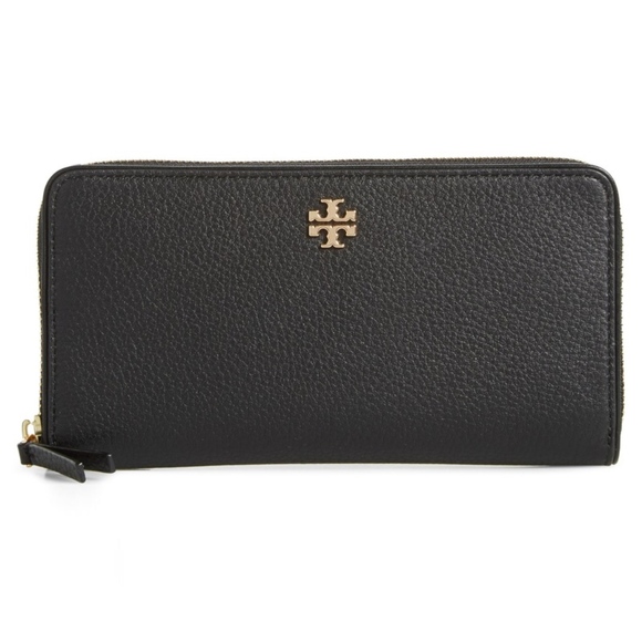 Tory Burch Handbags - Tory Burch 'Marsden' Black Leather Zip Around Wall